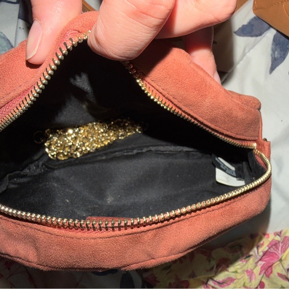 Express Orange Crossbody Bag with Gold Chain - Picture 5 of 5